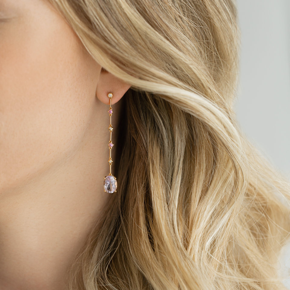 Diamond earrings, Amethyst and Sapphire Alaia