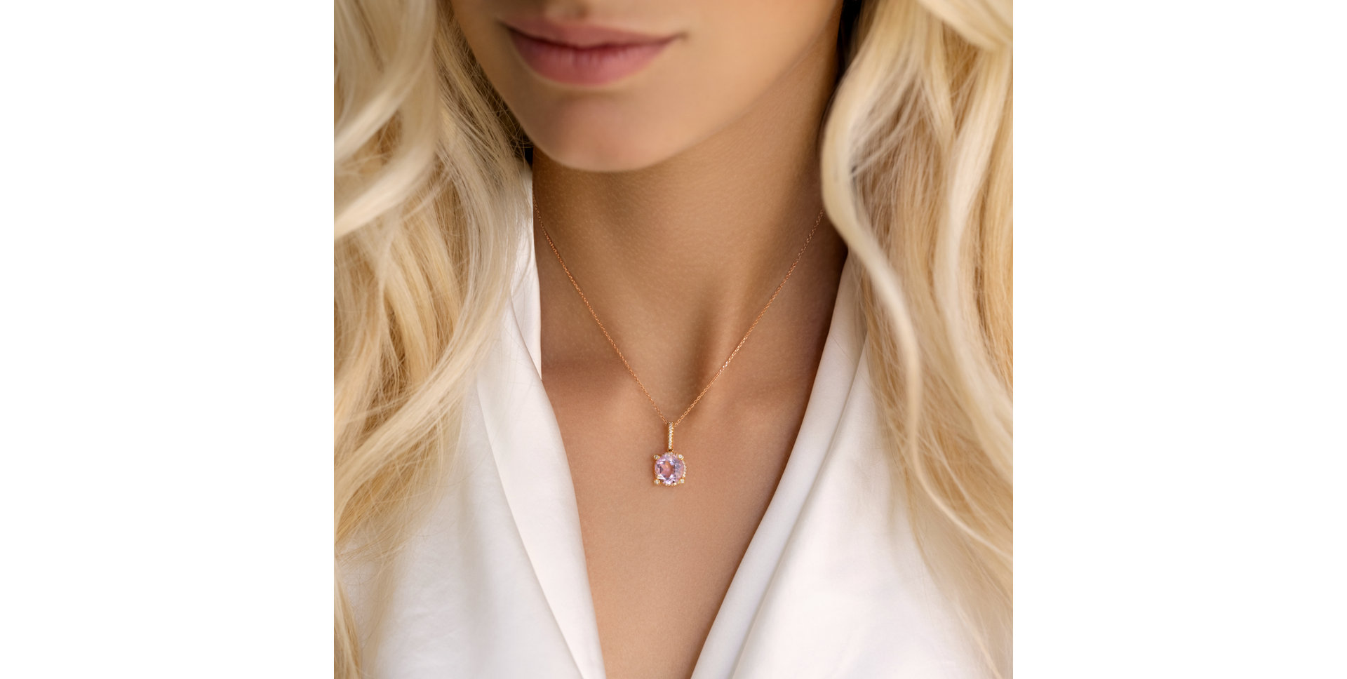 Diamond pendant with Amethyst Graphic Beauty