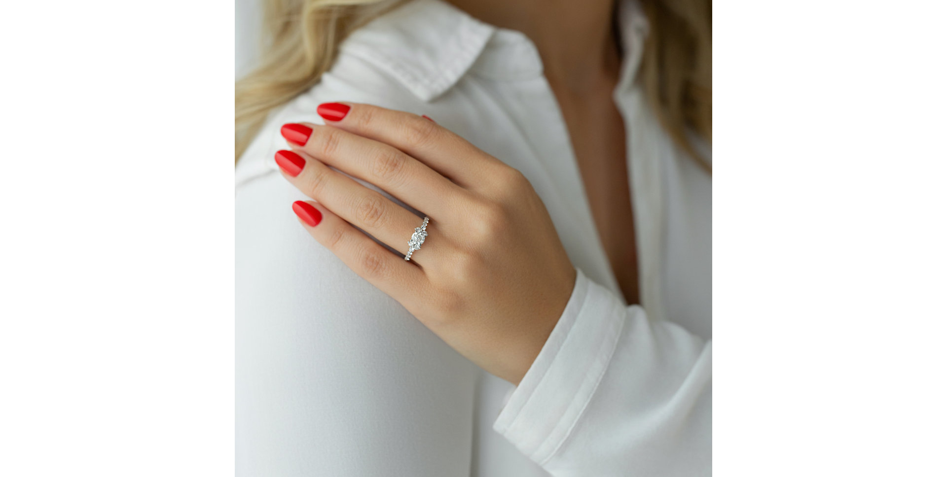 18ct white gold diamond ring Blessed Realm