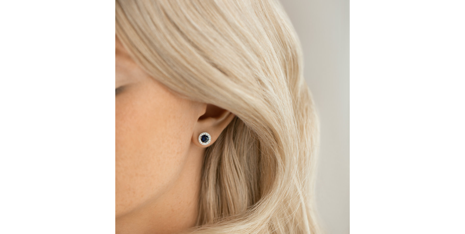 Diamond earrings with Sapphire Sparkling Rain