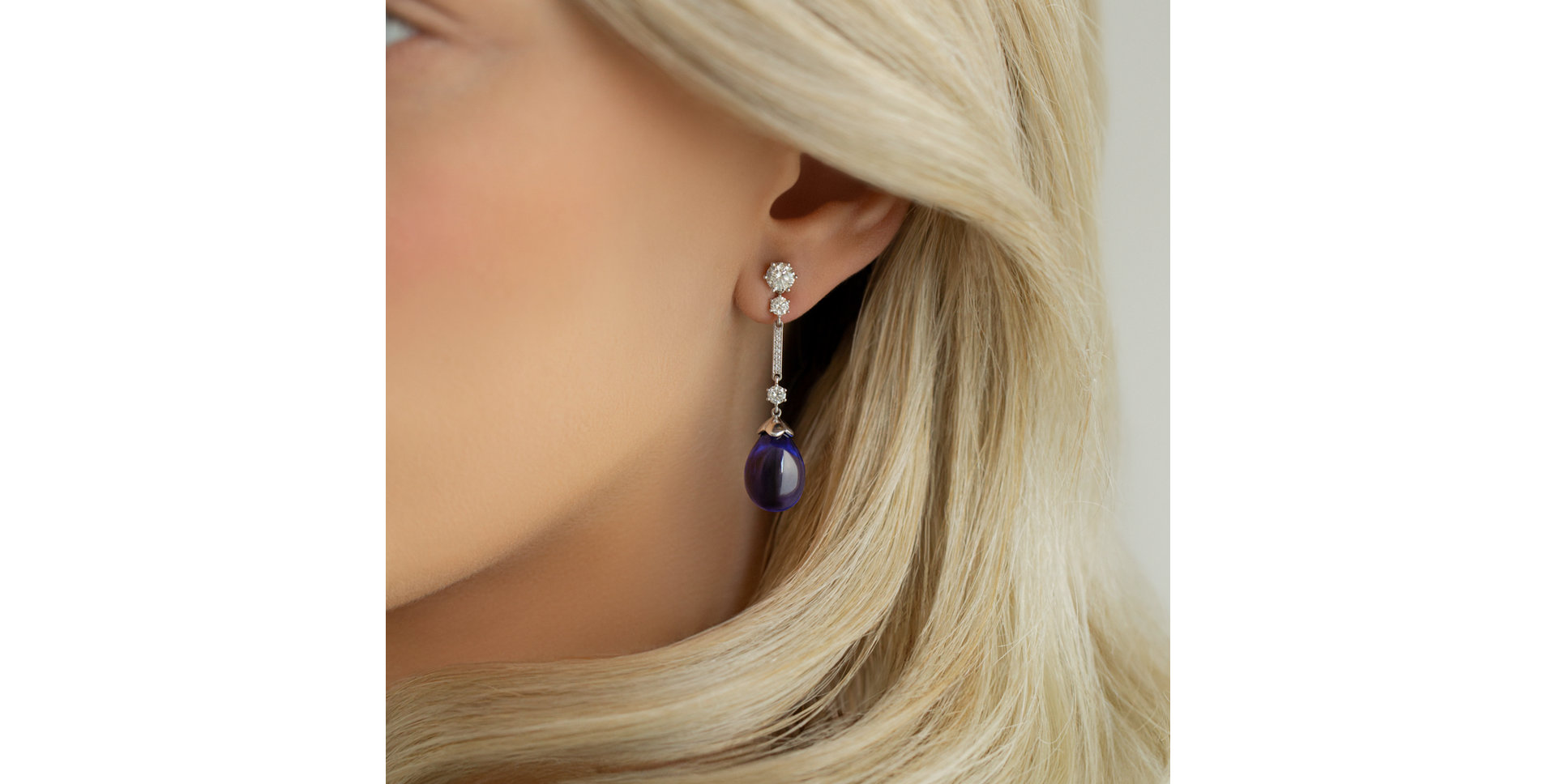 Diamond earrings with Tanzanite Kingdom of Sadness