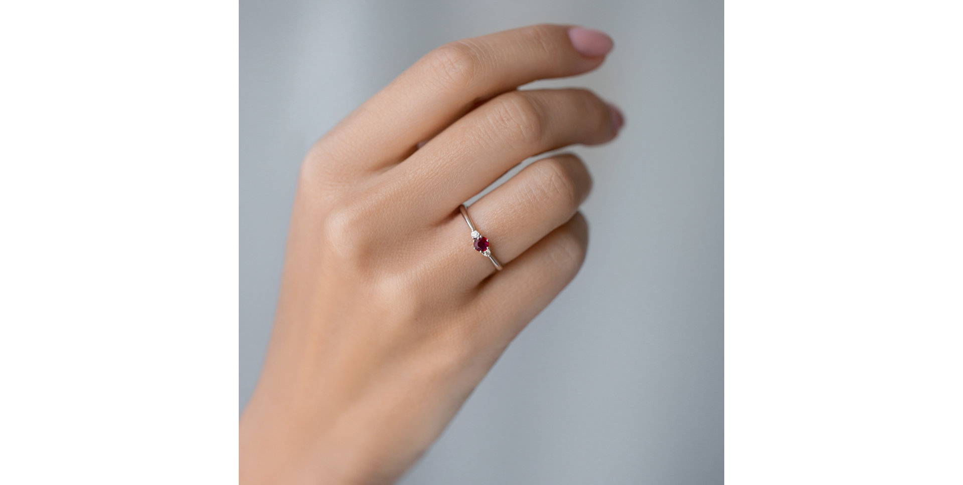 Diamond ring with Ruby Midnight Serenity