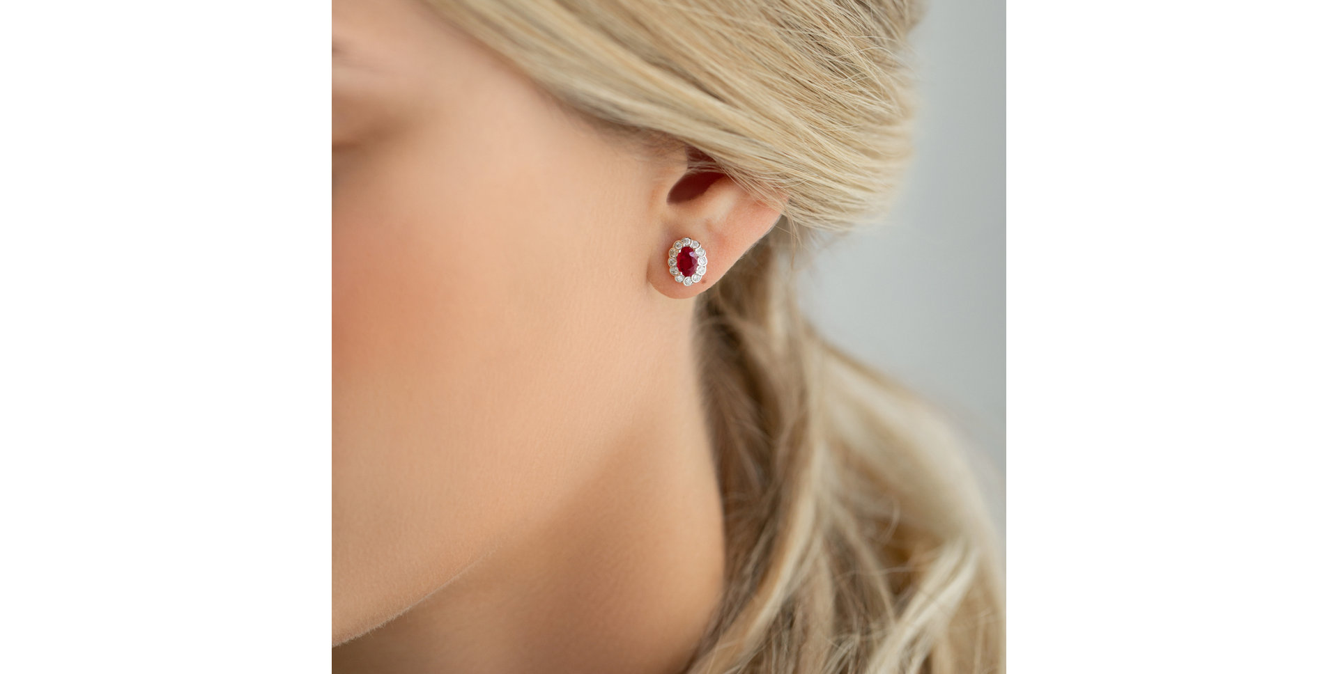 Diamond earrings with Ruby Princess