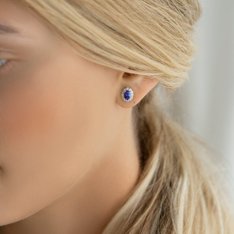 Diamond earrings with Ruby Princess