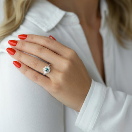 Ring with blue diamonds and white diamonds Regal Majesty