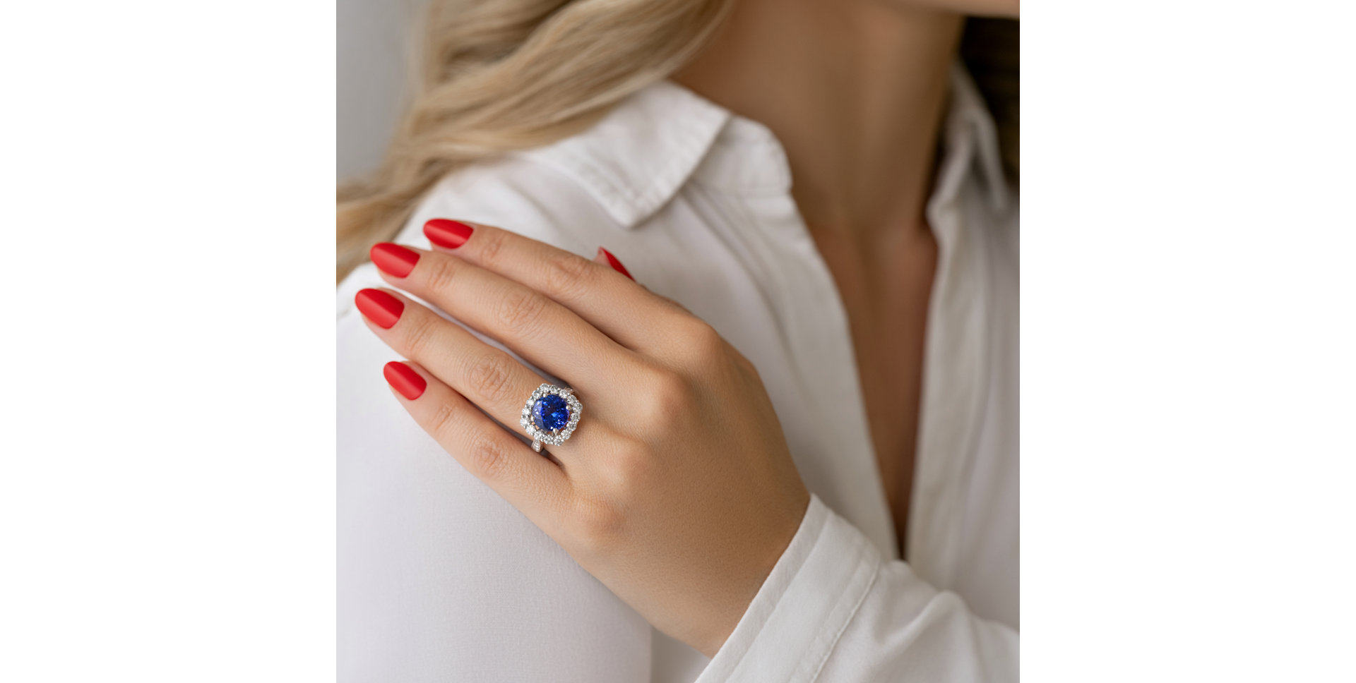 Diamond ring with Tanzanite Secret Blessing
