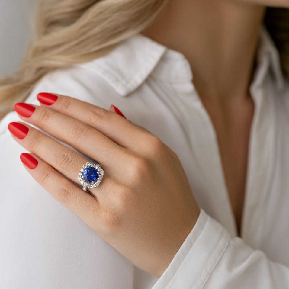 Diamond ring with Tanzanite Secret Blessing