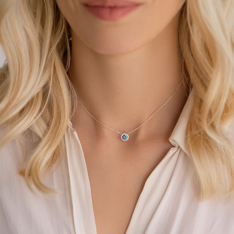 Necklace with blue and white diamonds Dream Sparkle