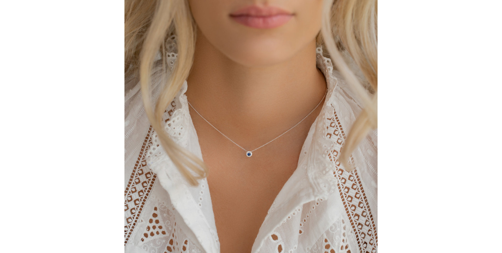 Diamond necklace with Ruby Curvy Wish