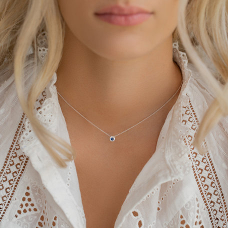 Diamond necklace with Ruby Curvy Wish