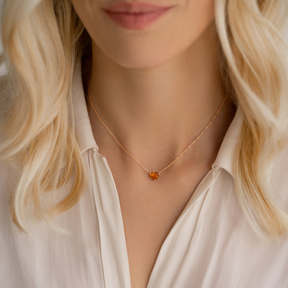 Necklace with Citrine Essential Drop