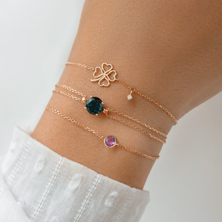 Bracelet with Amethyst Neon Dot