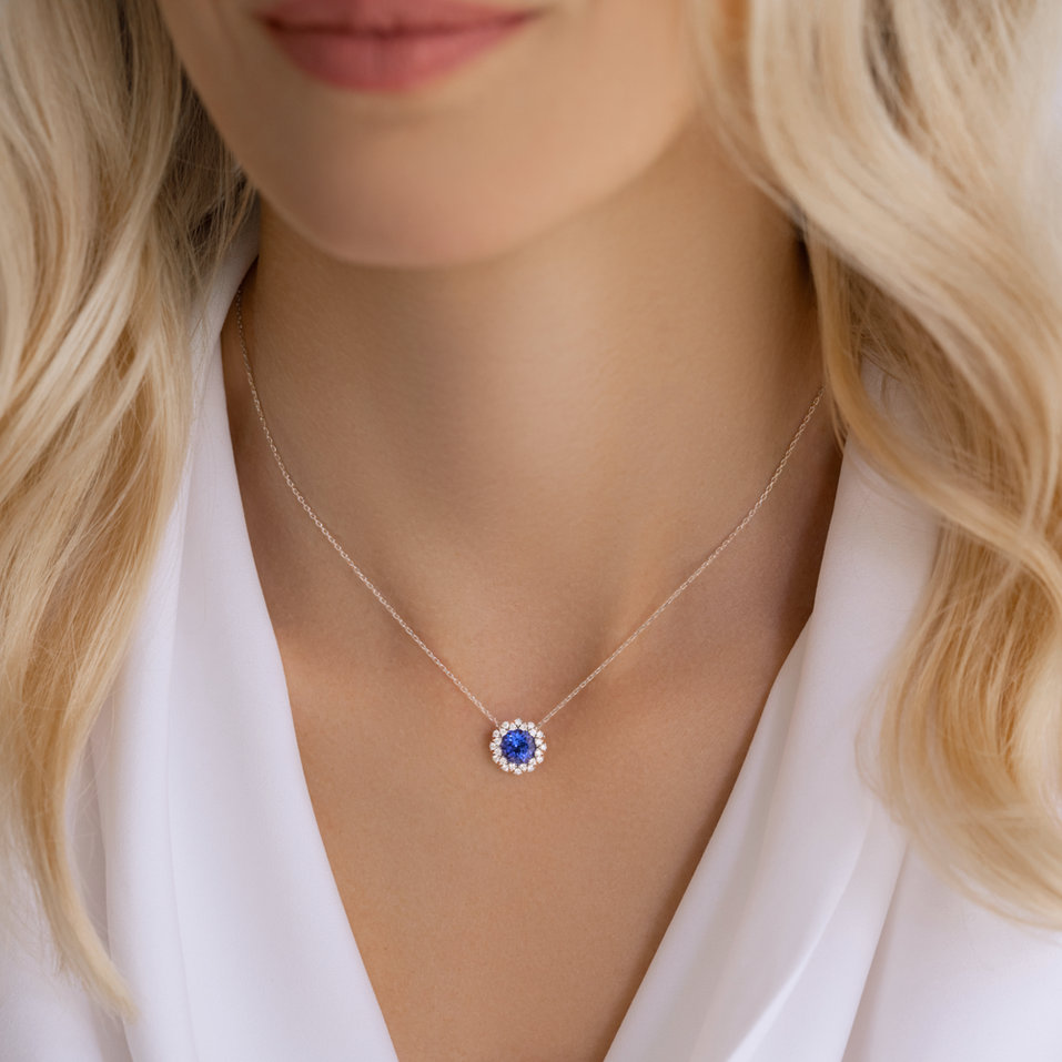 Diamond necklace with Tanzanite Sacred Monarchy