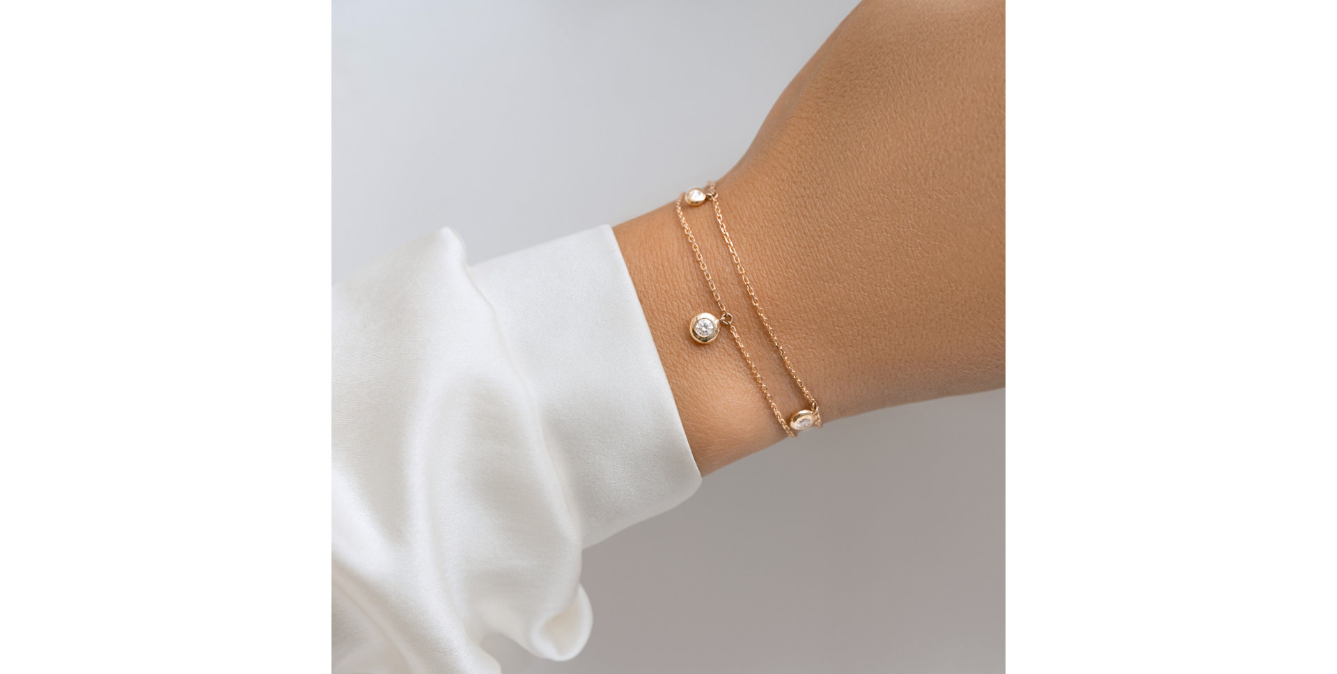 14ct white gold diamond bracelet Drops of Sparkle