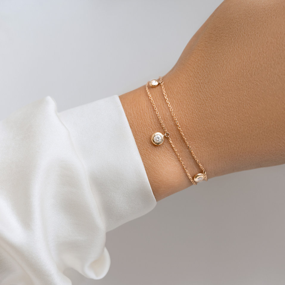 14ct white gold diamond bracelet Drops of Sparkle
