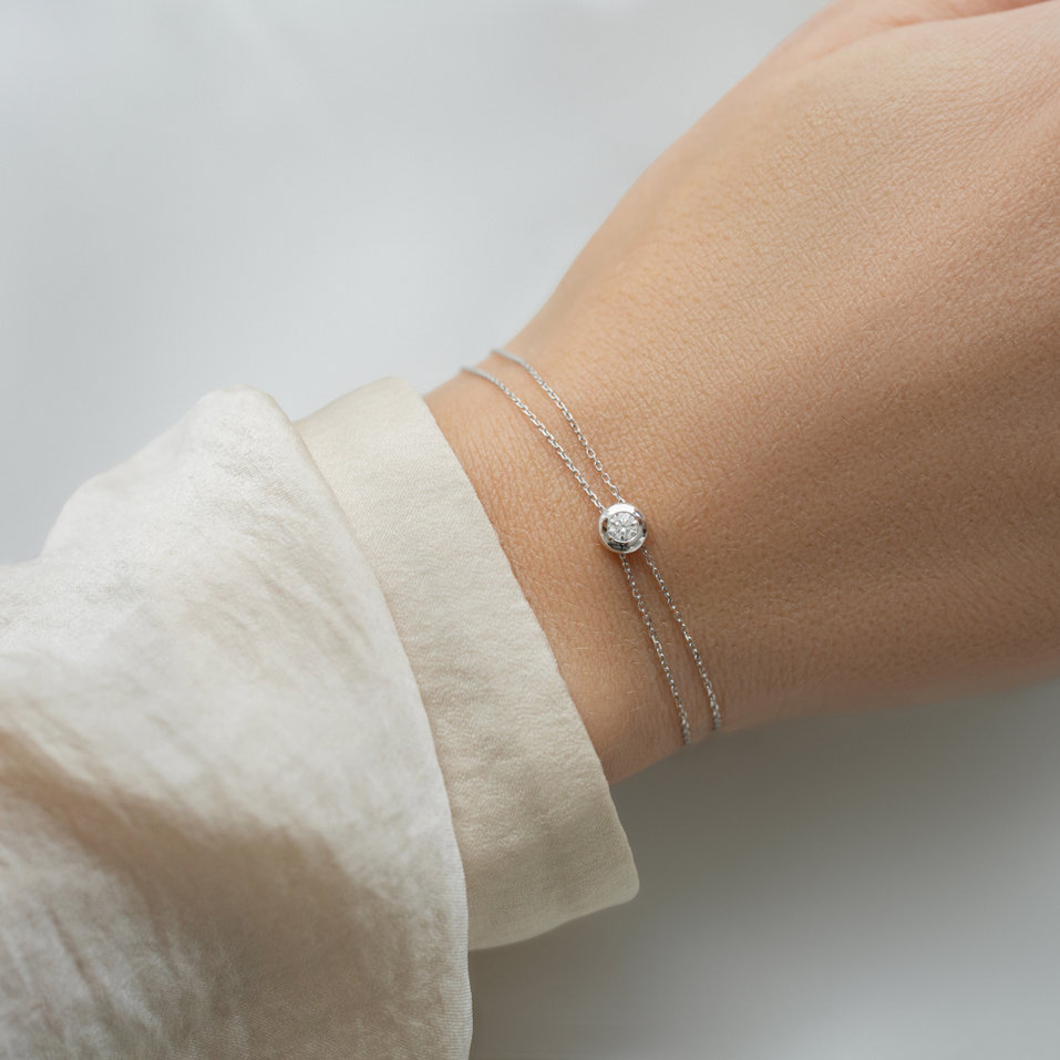 14ct white gold diamond bracelet Cosmic Magic