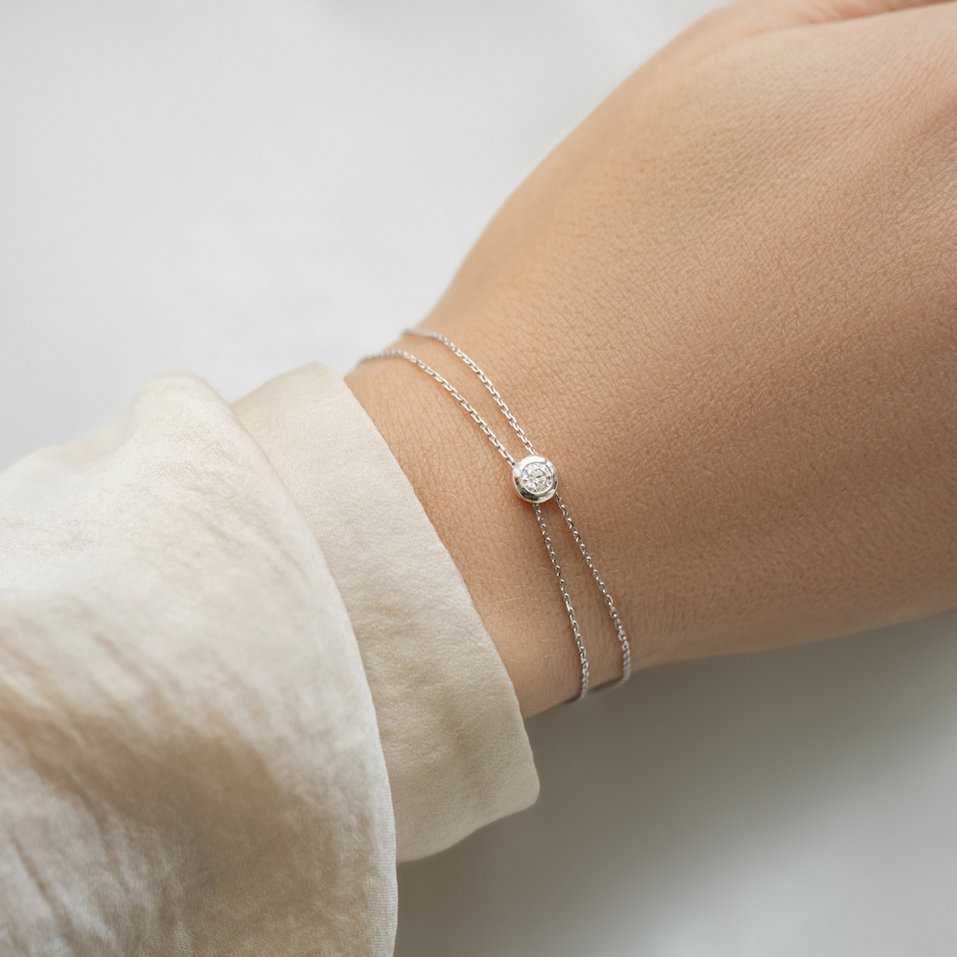 14ct white gold diamond bracelet Cosmic Magic