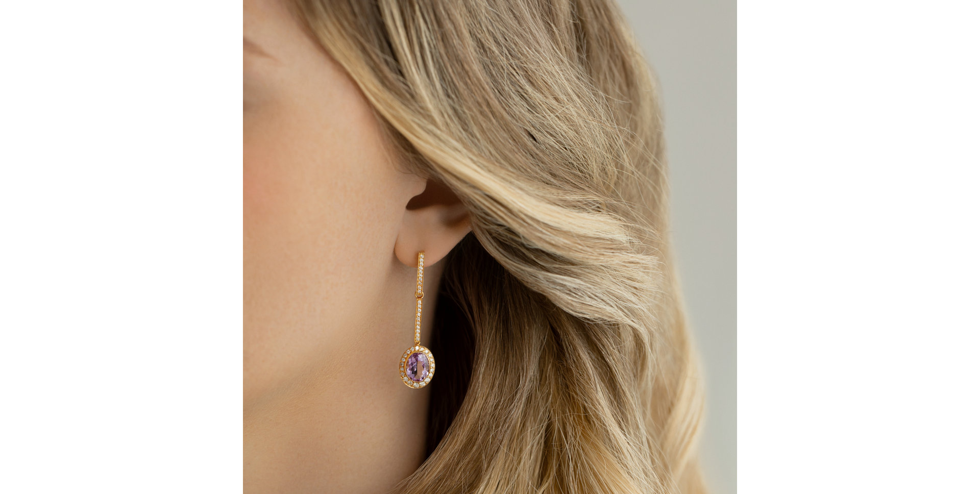 Diamond earrings with Amethyst Celosia