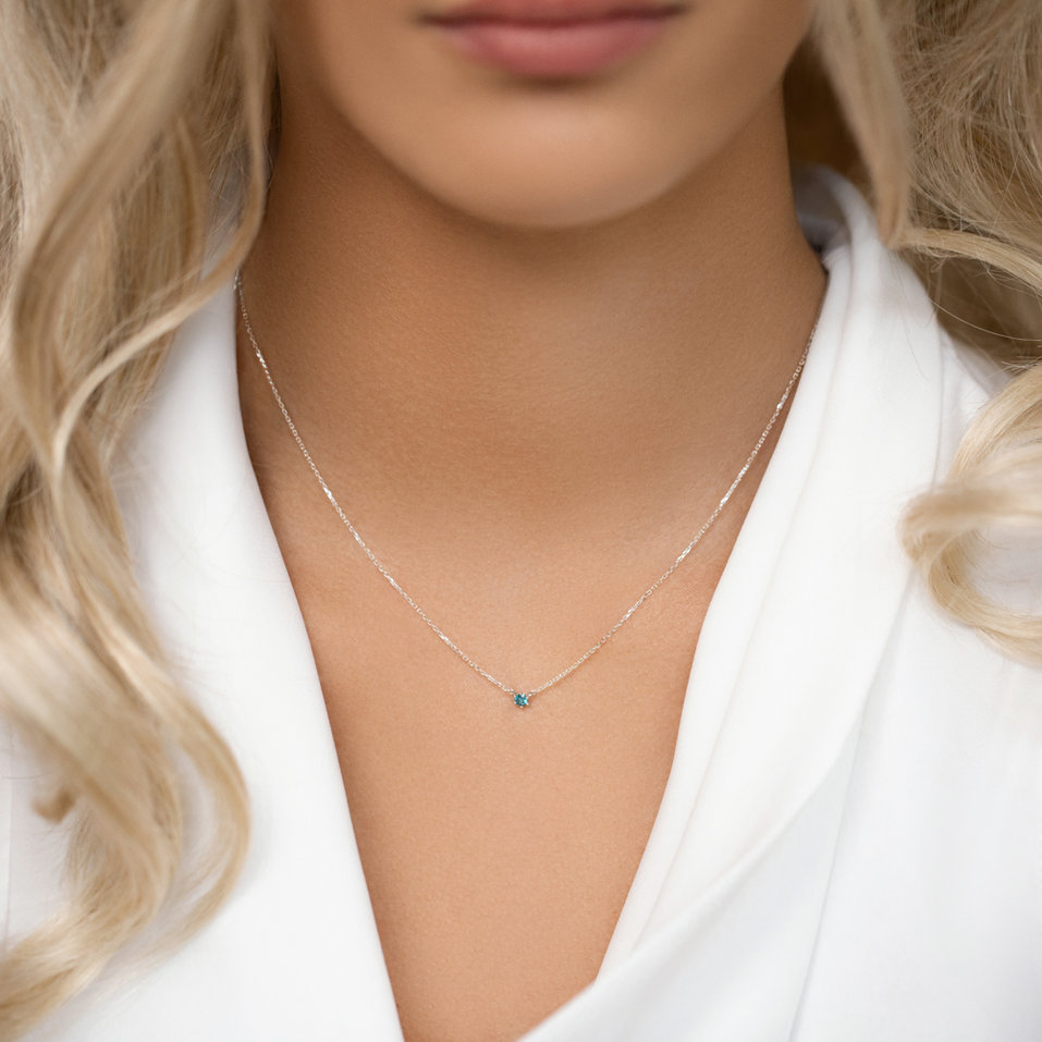 Necklace with blue diamonds Essential Drop