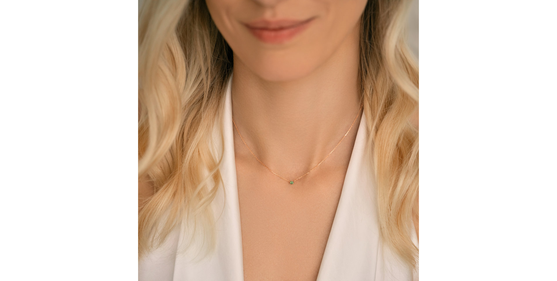 Necklace with green diamonds Essential Drop