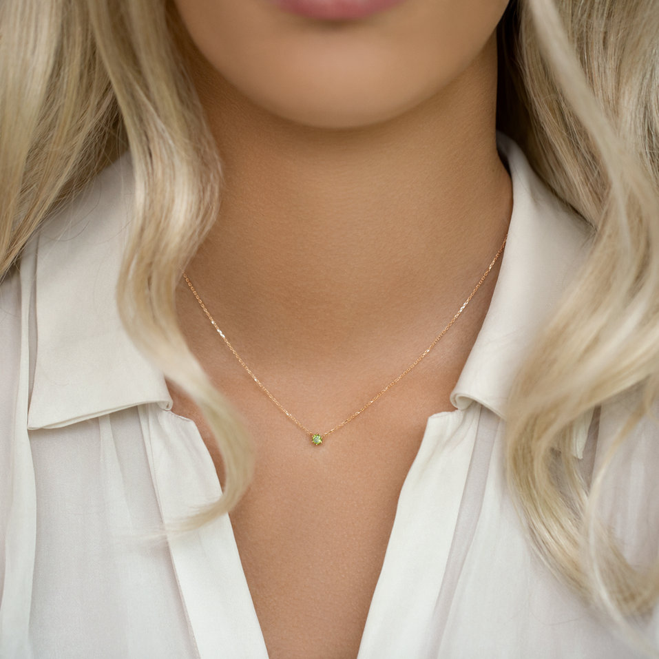 Necklace with green diamonds Essential Drop