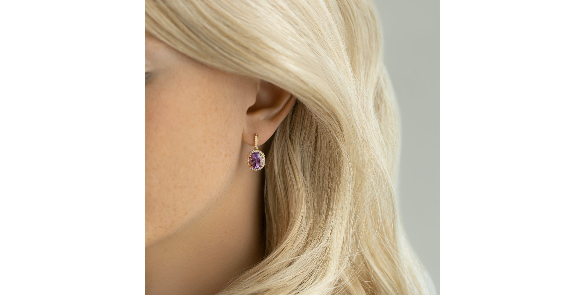 Diamond earrings with Amethyst Valerian