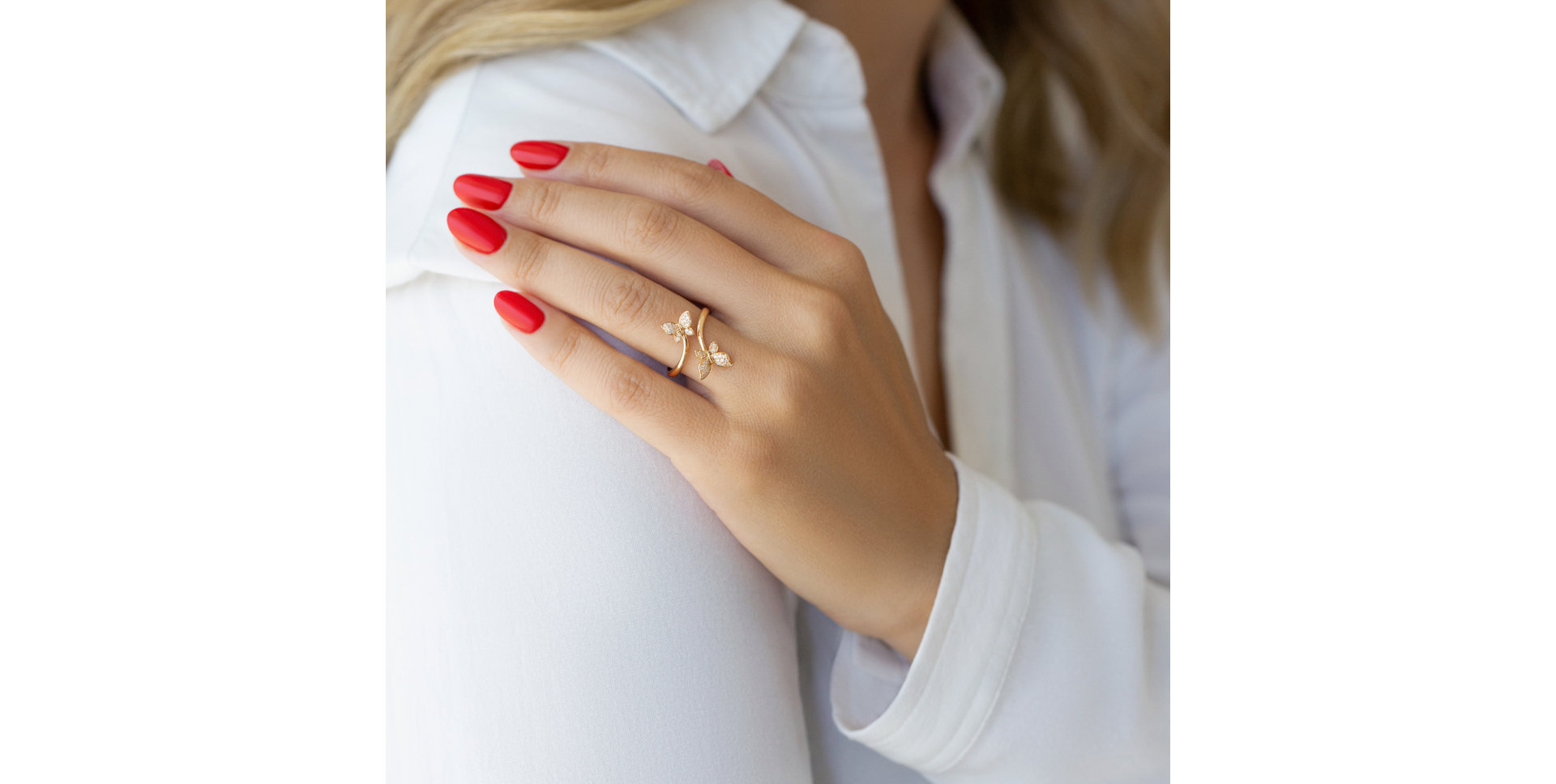 Diamond ring Dancing Wings