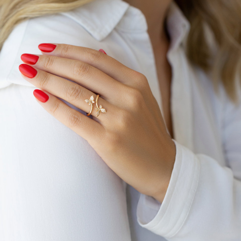 Diamond ring Dancing Wings