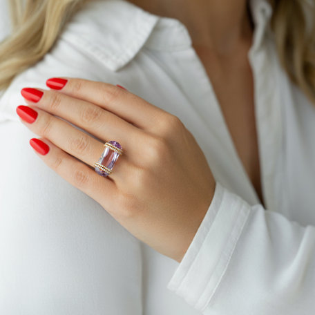 Diamond rings with Amethyst Valanar