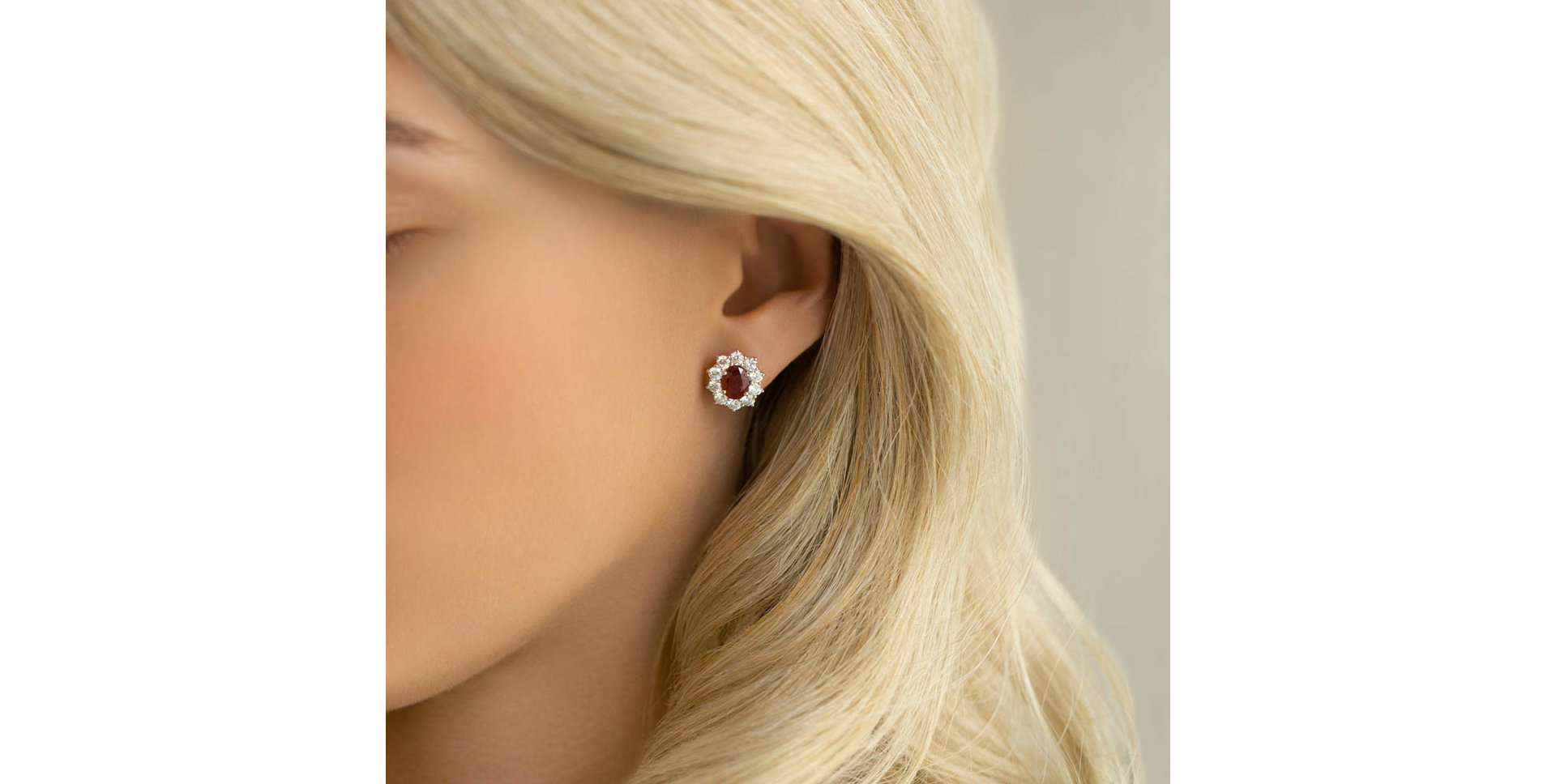 Diamond earrings with Ruby Moon Witchery