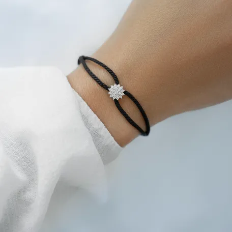 14ct white gold diamond bracelet Varvonno
