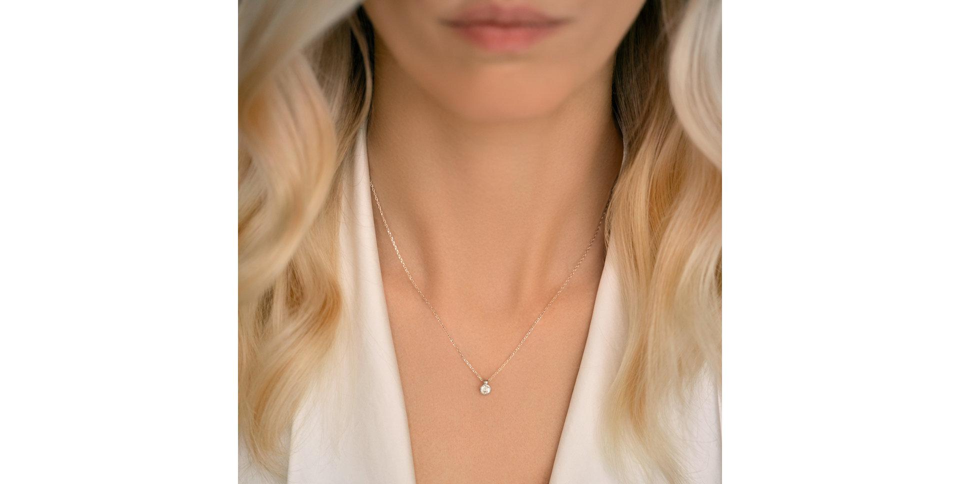 14ct white gold diamond necklace Eye Sparkle