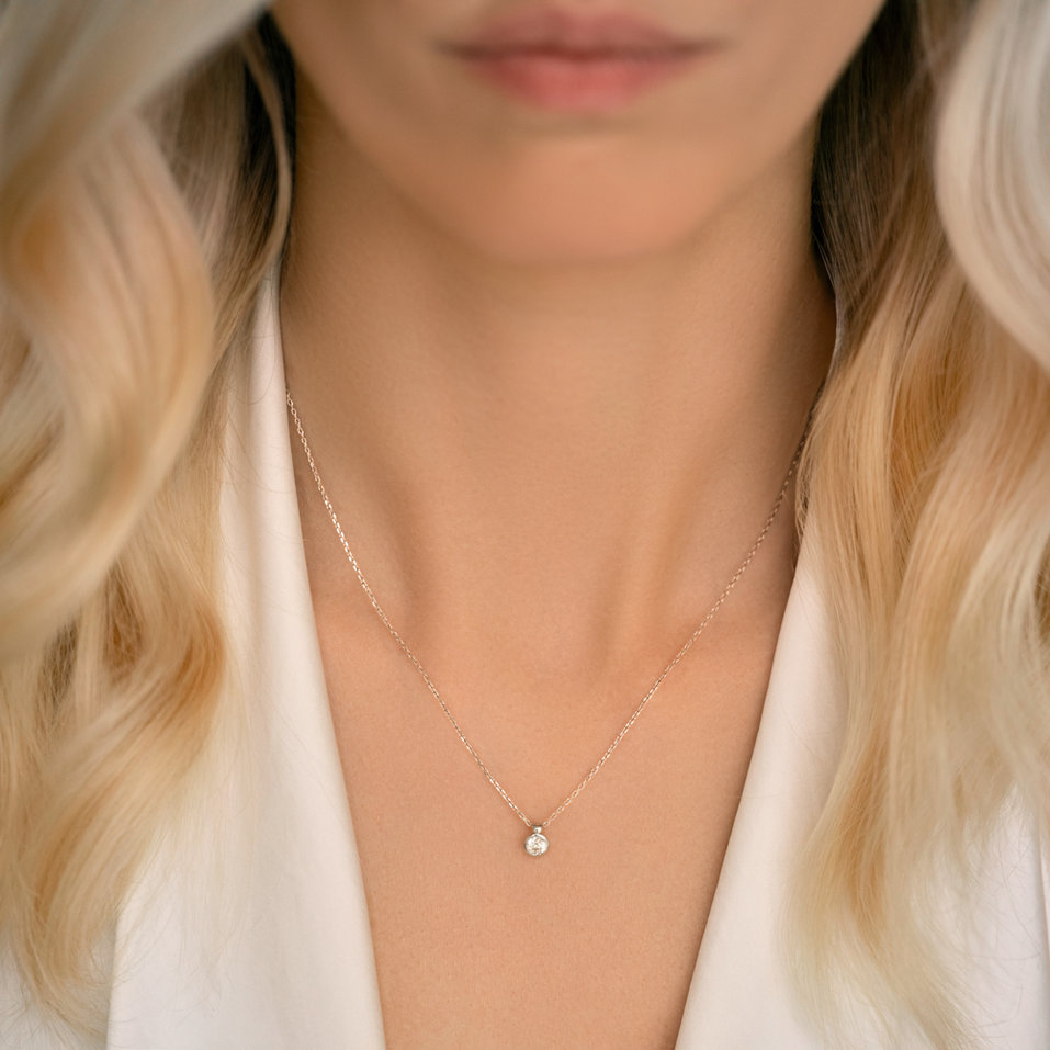 14ct white gold diamond necklace Eye Sparkle