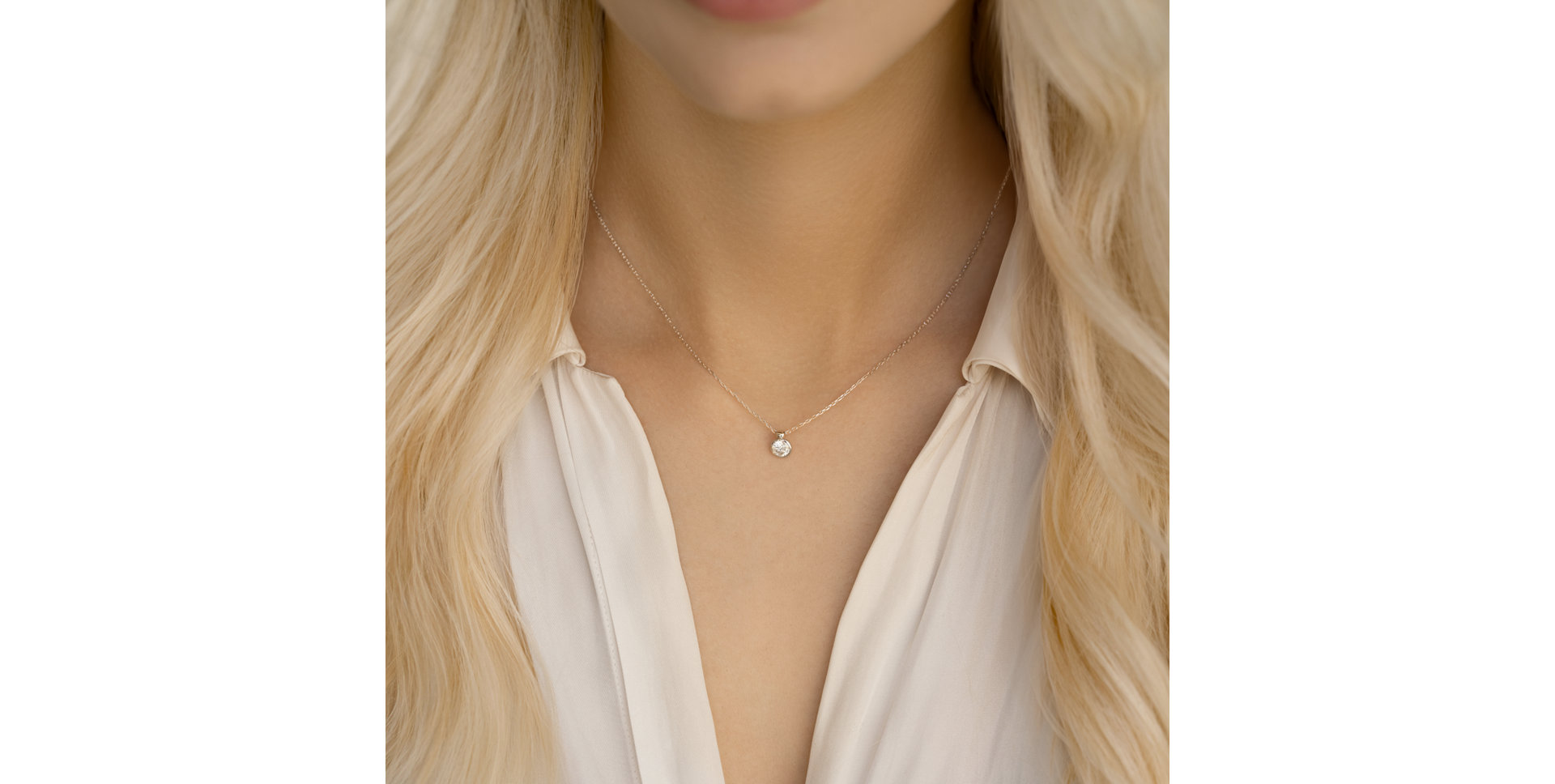 14ct white gold diamond necklace Eye Sparkle