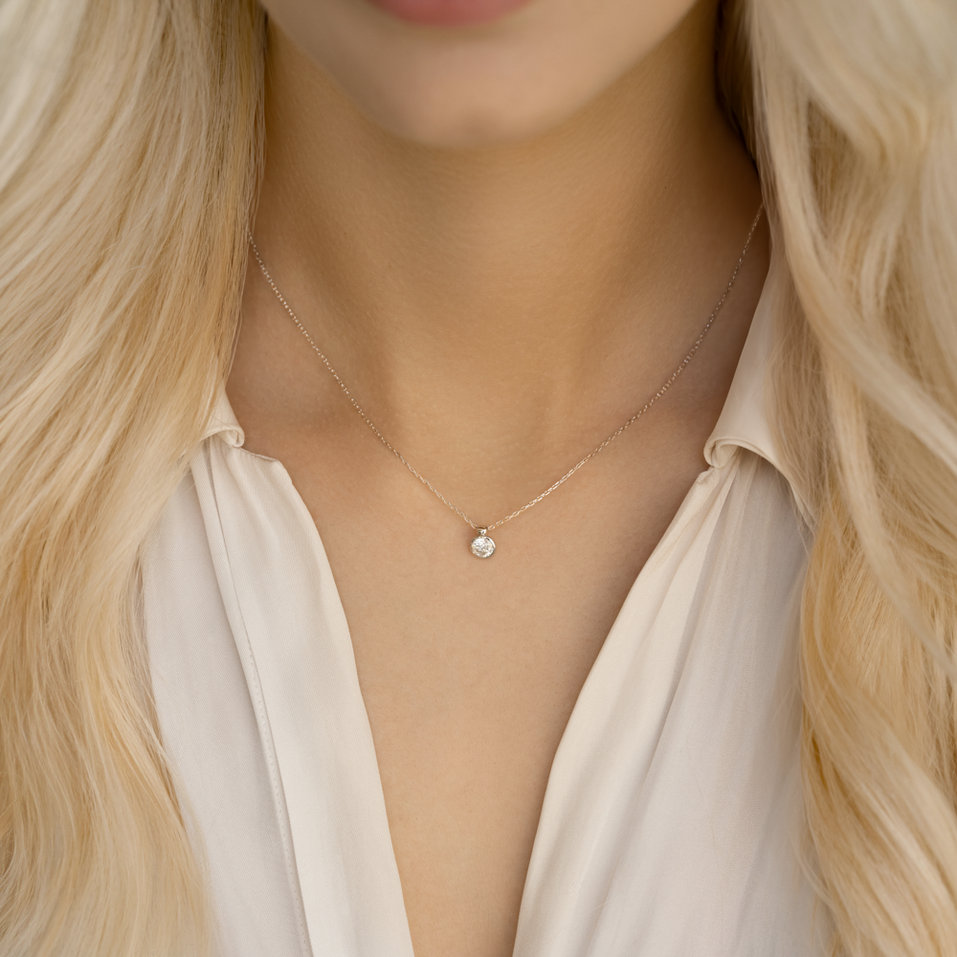 14ct white gold diamond necklace Eye Sparkle