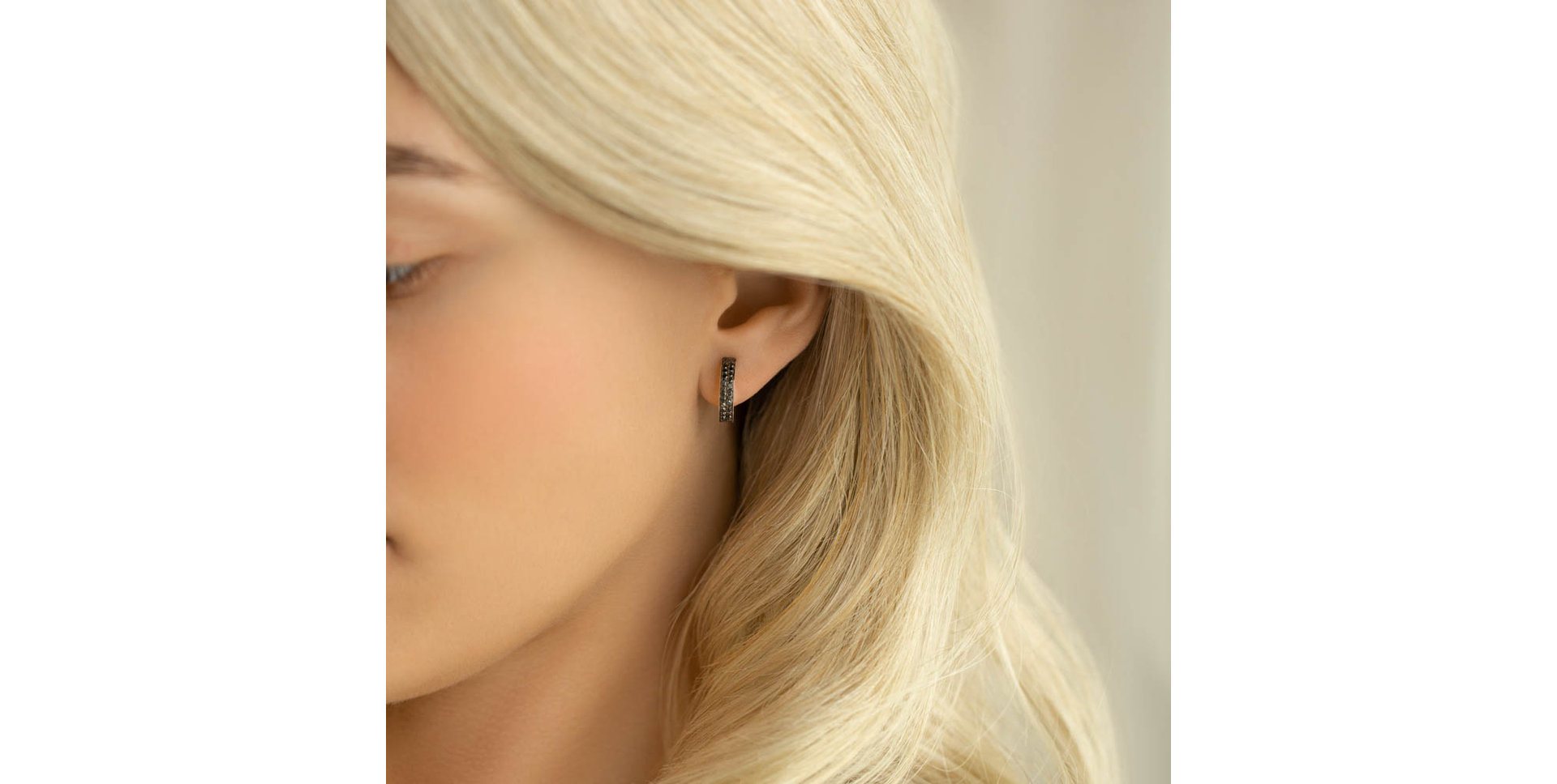 Earrings with black diamonds Inferno Love