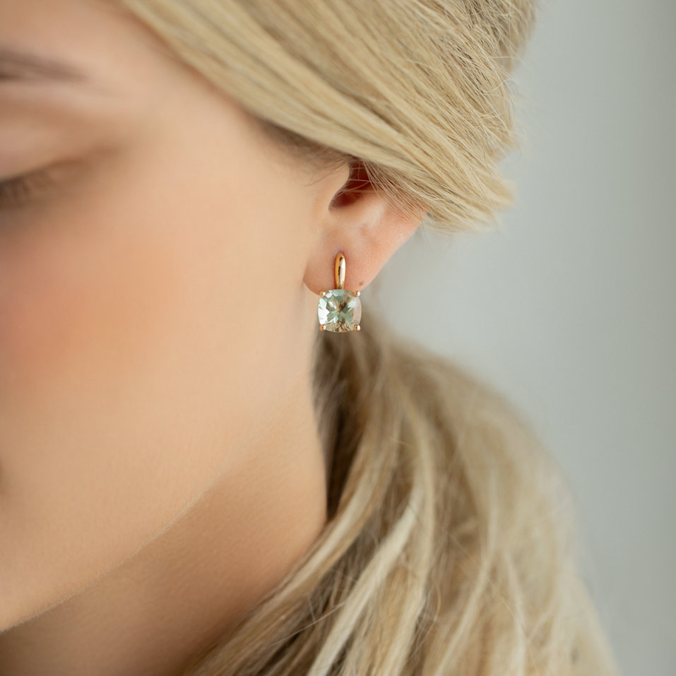 Earrings with Amethyst Green Moon