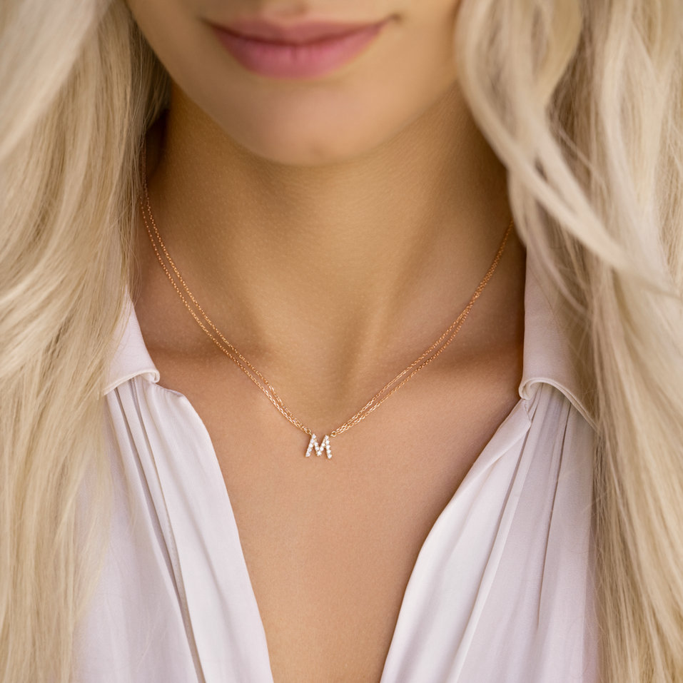 14ct rose gold diamond necklace Diamond necklace Luxury Clam