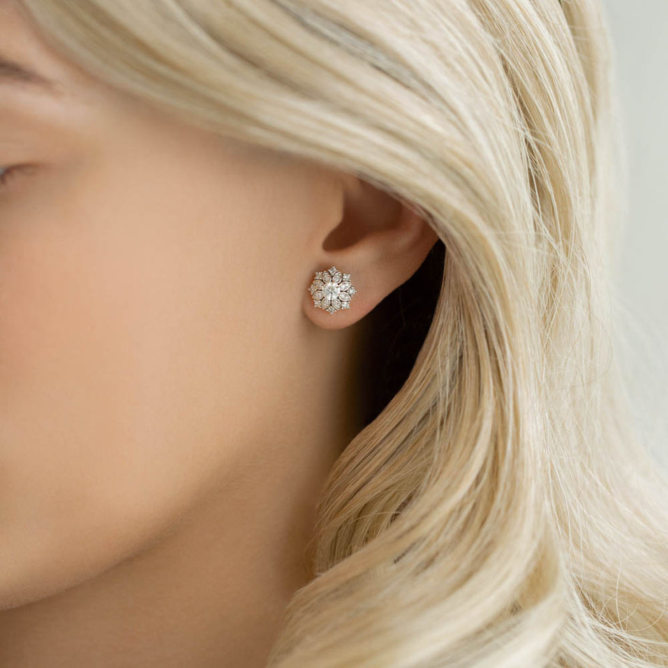 14ct white gold diamond earrings Enchanting Gift