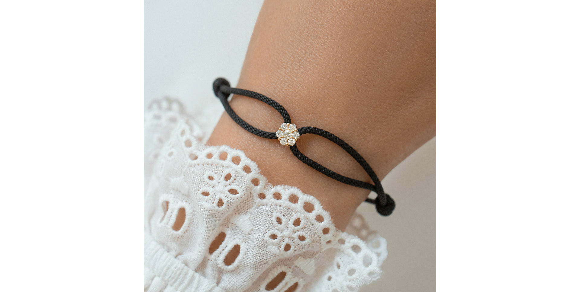 Diamond bracelet with cord Shining Light