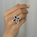 Diamond ring with Garnet Blooming Beauty4