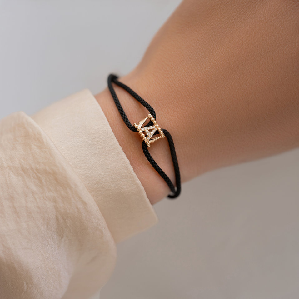 14ct rose gold diamond bracelet Magnificent Letter