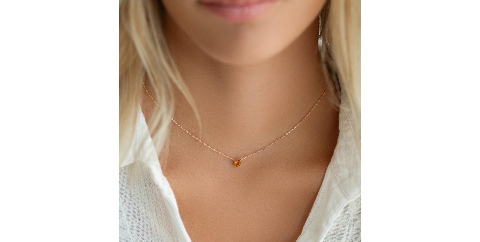 Necklace with Citrine Lucky Glance