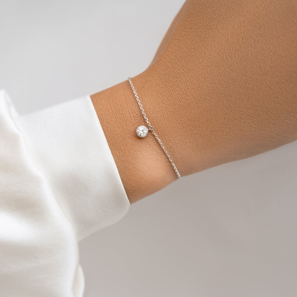 14ct white gold diamond bracelet Nanili