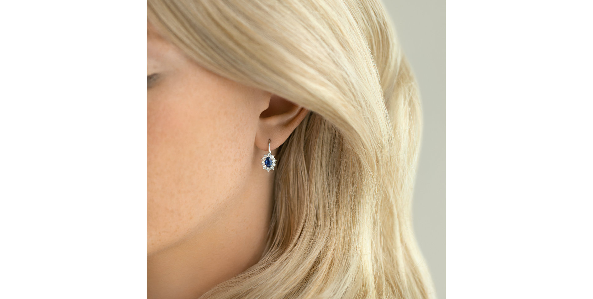 14ct white gold diamond earrings with Sapphire Moon Witchery