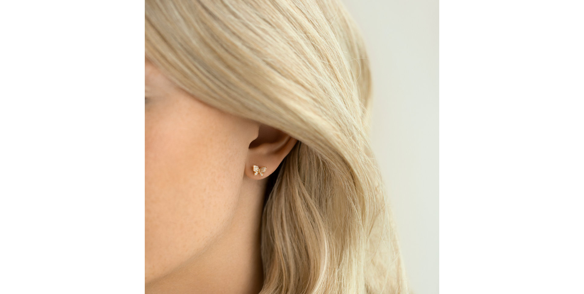 14ct rose gold diamond earrings Luck Wings