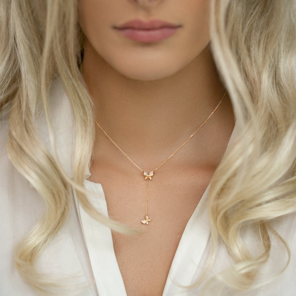 Diamond necklace Dancing Wings