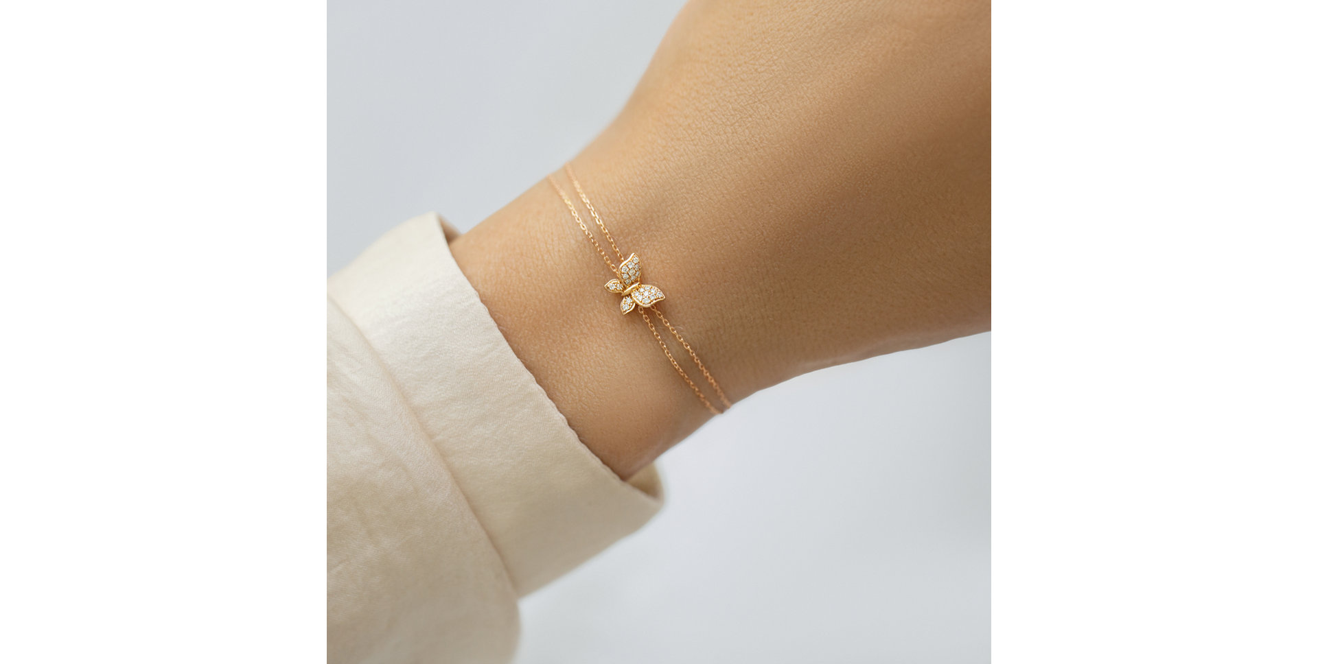 14ct rose gold diamond bracelet Golden Pappilon