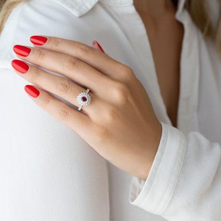 Diamond ring with Sapphire Frozen Drop