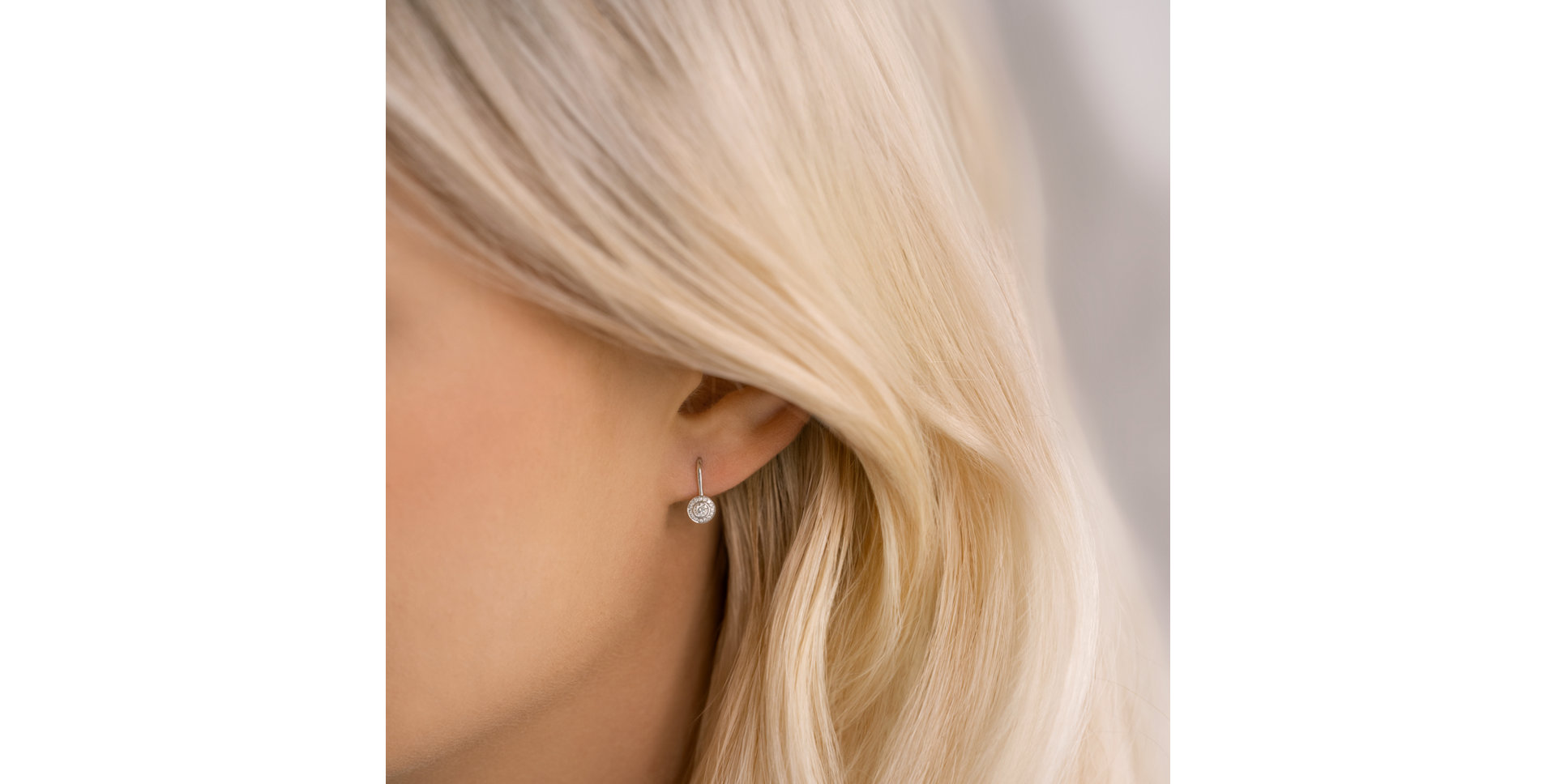 14ct white gold diamond earrings Alora